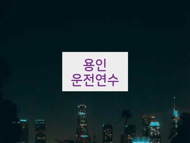 용인운전연수 후기