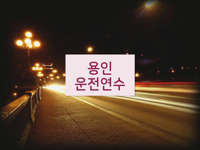 용인운전연수 후기