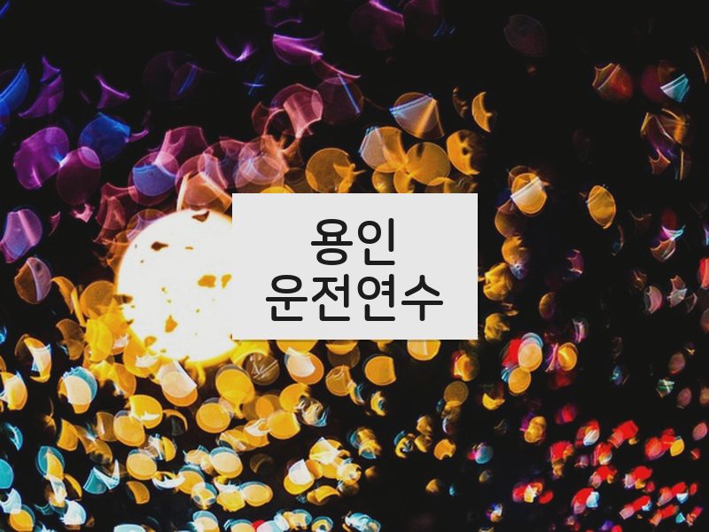 용인운전연수 후기