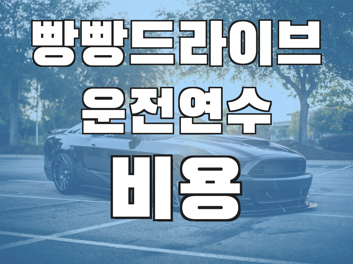 빵빵드라이브 운전연수 비용 - 연수 비용 안내